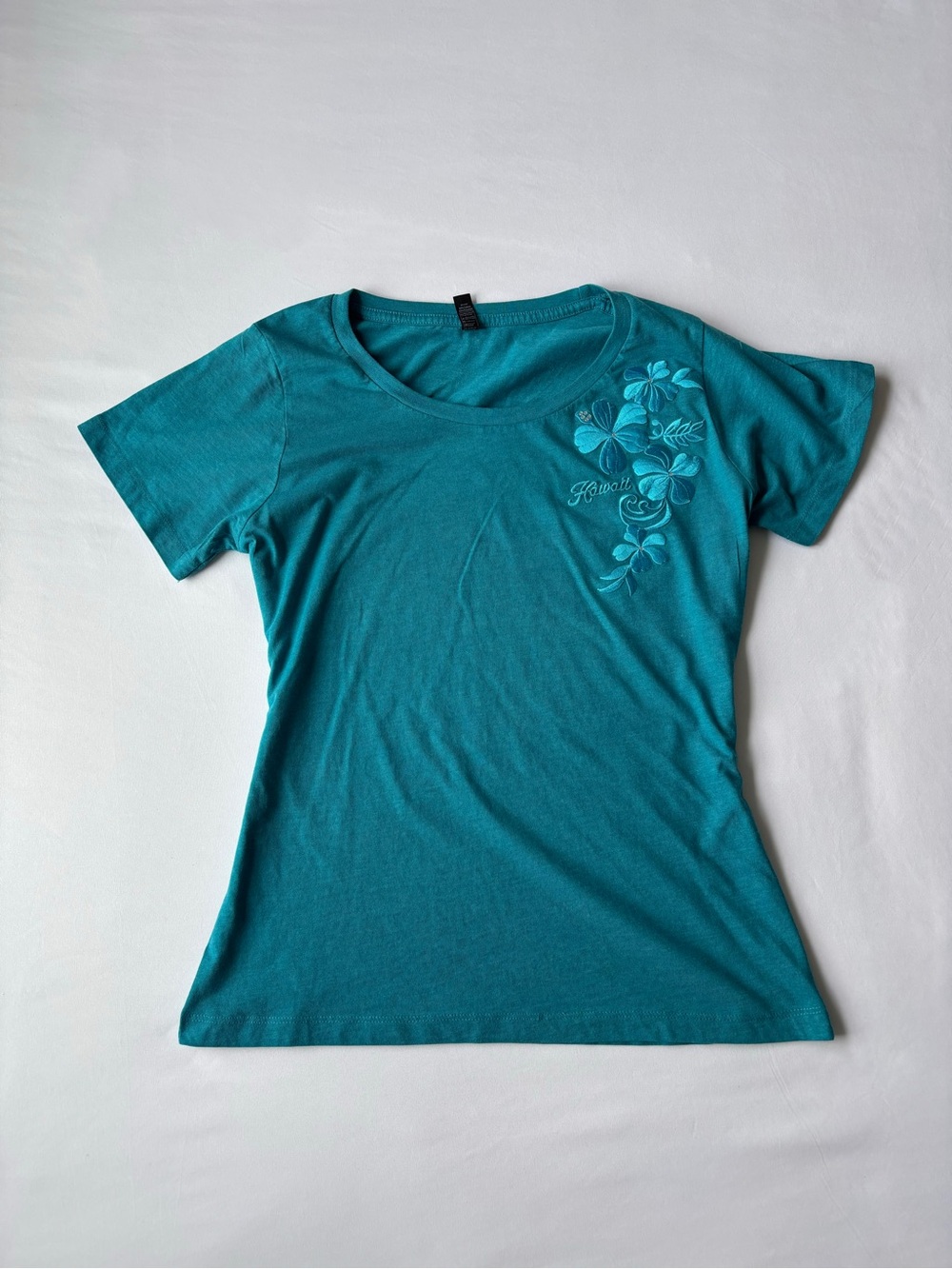 Teal Hawaii short sleeve top